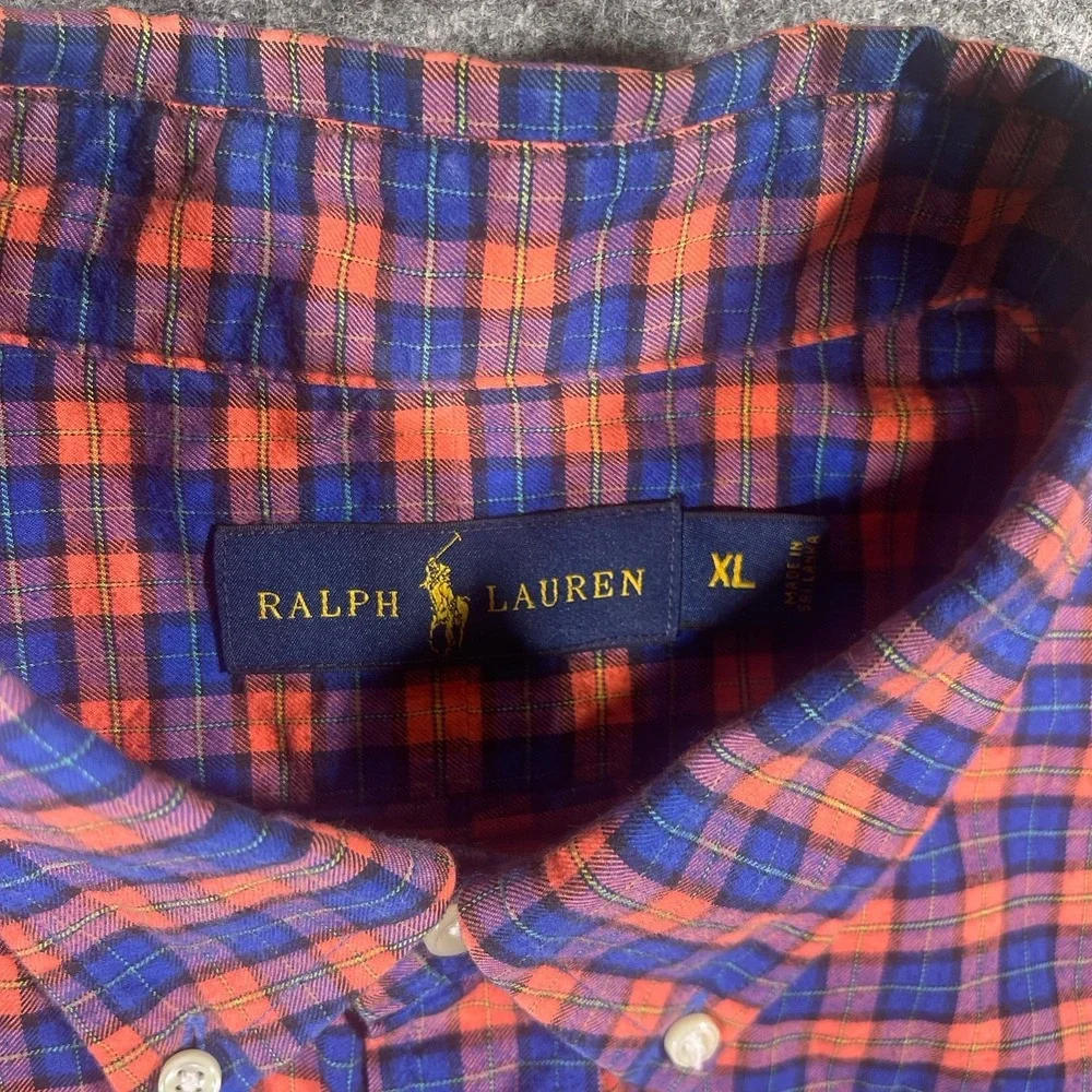 Polo Ralph Lauren Men's Red Plaid Long Sleeve Button-Down Shirt, X-large